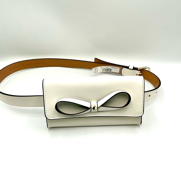 kate spade Handbags - Kate Spade Cream Bow Belt Bag #1067